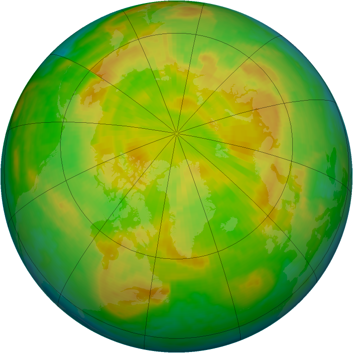 Arctic ozone map for 22 May 1997